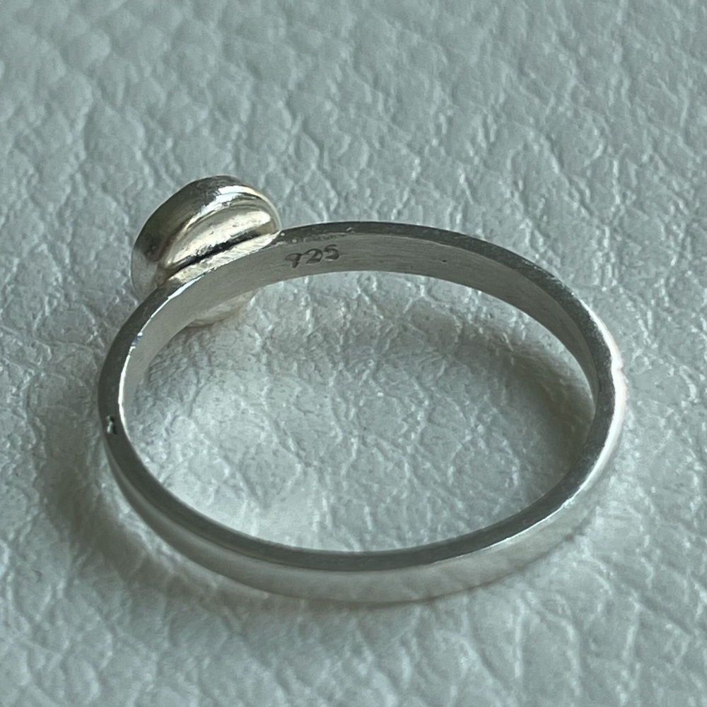 Handmade Sterling Silver Ring Band with Pink Opal - Picture 9 of 9